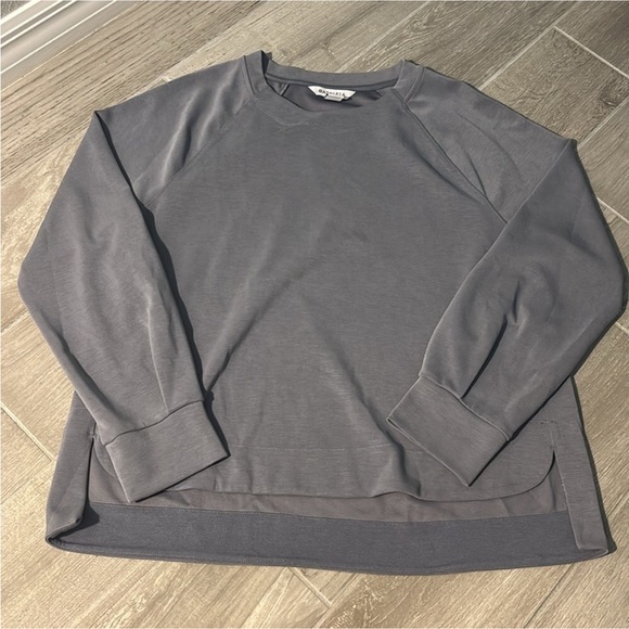 VGUC Athleta Seasoft Scoop Neck Bluish gray Sweatshirt Women’s Small - Picture 3 of 13